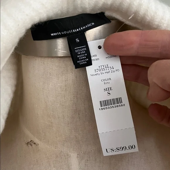 White House Black Market Cream Cowl Neck Sweater - Picture 11 of 12